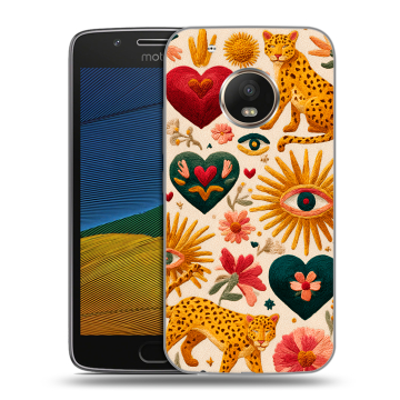 Силиконовый чехол на Lenovo Moto G5 с принтом Модный принт