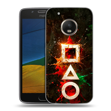 Силиконовый чехол на Lenovo Moto G5 с принтом Squid Game Игра кальмара