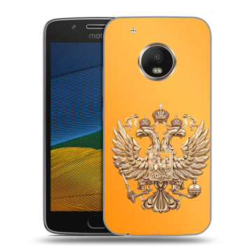 Силиконовый чехол на Lenovo Moto G5 с принтом Герб Флаг России