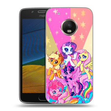 Силиконовый чехол на Lenovo Moto G5 с принтом My little pony Дружба чудо