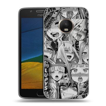 Силиконовый чехол на Lenovo Moto G5 с принтом Ahegao Ахегао Аниме