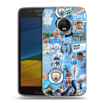 Силиконовый чехол на Lenovo Moto G5 с принтом Man City Манчестер Сити