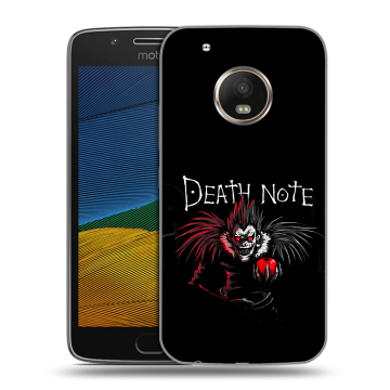Силиконовый чехол на Lenovo Moto G5 с принтом Death note Тетрадь смерти