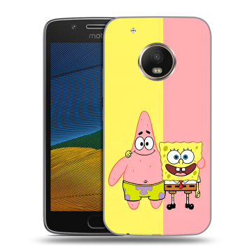 Силиконовый чехол на Lenovo Moto G5 с принтом Спанч боб Спанчбоб