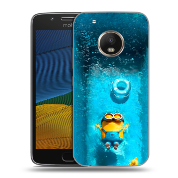 Силиконовый чехол на Lenovo Moto G5 с принтом Миньоны