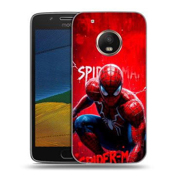 Силиконовый чехол на Lenovo Moto G5 с принтом Spiderman Человек паук