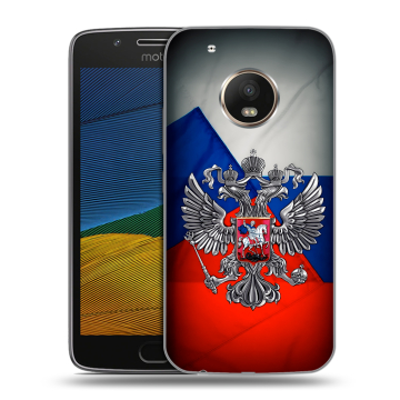 Силиконовый чехол на Lenovo Moto G5 с принтом Флаг России