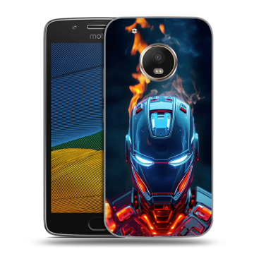 Силиконовый чехол на Lenovo Moto G5 с принтом IronMan Железный человек