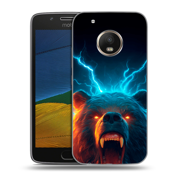 Силиконовый чехол на Lenovo Moto G5 с принтом Медведь