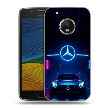 Силиконовый чехол на Lenovo Moto G5 с принтом Mercedes Мерседес
