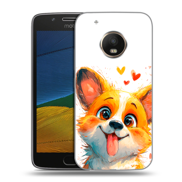 Силиконовый чехол на Lenovo Moto G5 с принтом корги
