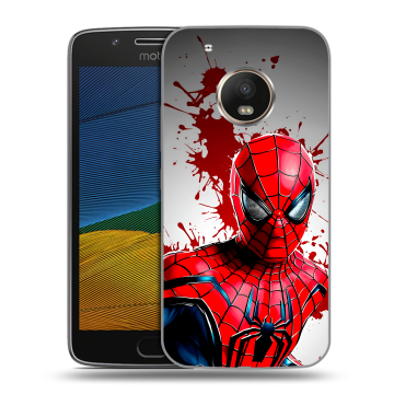 Силиконовый чехол на Lenovo Moto G5 с принтом Spiderman Человек паук