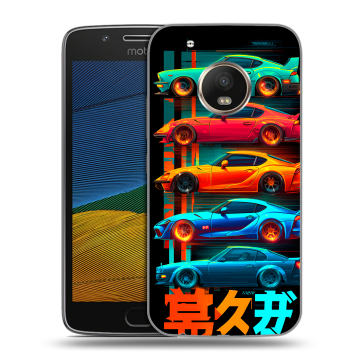 Силиконовый чехол на Lenovo Moto G5 с принтом машины тачки