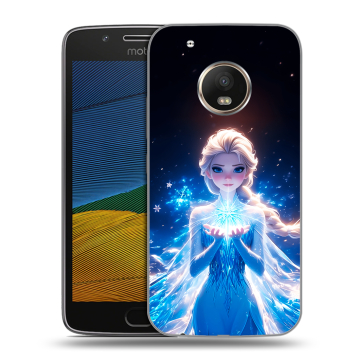 Силиконовый чехол на Lenovo Moto G5 с принтом Холодное сердце Frozen