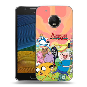 Силиконовый чехол на Lenovo Moto G5 с принтом Adventure time Время приключений