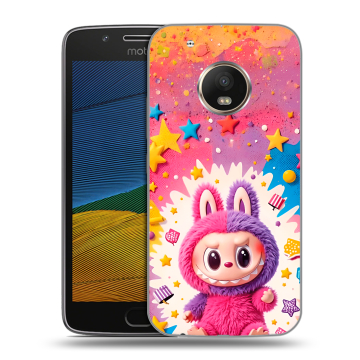 Силиконовый чехол на Lenovo Moto G5 с принтом Labubu Лабубу