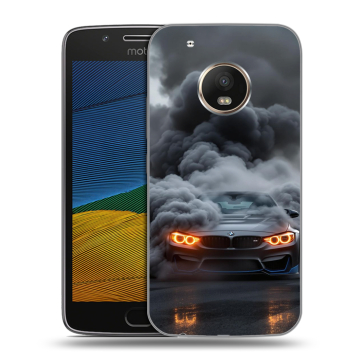 Силиконовый чехол на Lenovo Moto G5 с принтом BMW БМВ