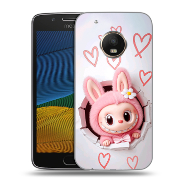 Силиконовый чехол на Lenovo Moto G5 с принтом Labubu Лабубу