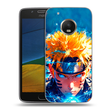 Силиконовый чехол на Lenovo Moto G5 с принтом Аниме Наруто Naruto