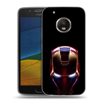 Силиконовый чехол на Lenovo Moto G5 с принтом IronMan Железный человек