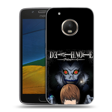 Силиконовый чехол на Lenovo Moto G5 с принтом Death note Тетрадь смерти