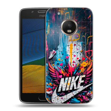Силиконовый чехол на Lenovo Moto G5 с принтом Nike Найк
