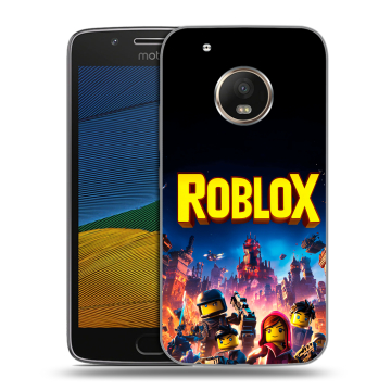 Силиконовый чехол на Lenovo Moto G5 с принтом Roblox Роблокс