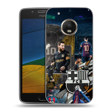 Силиконовый чехол на Lenovo Moto G5 с принтом Messi Barcelona
