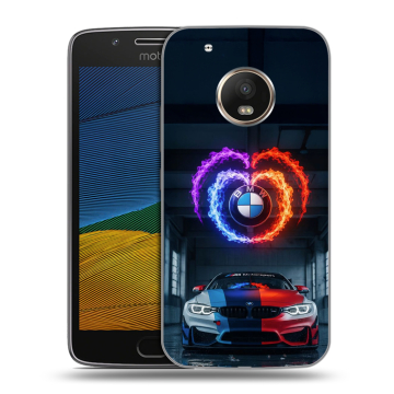 Силиконовый чехол на Lenovo Moto G5 с принтом BMW БМВ