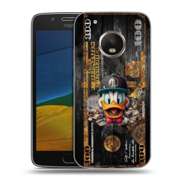 Силиконовый чехол на Lenovo Moto G5 с принтом Дональд Дак Доллар