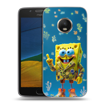 Силиконовый чехол на Lenovo Moto G5 с принтом Спанч боб Спанчбоб