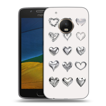 Силиконовый чехол на Lenovo Moto G5 с принтом Y2K сердечки