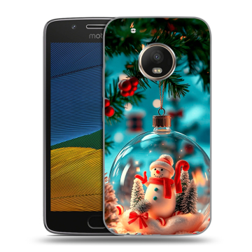 Силиконовый чехол на Lenovo Moto G5 с принтом Новый год