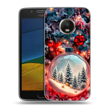 Силиконовый чехол на Lenovo Moto G5 с принтом Новый год