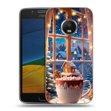 Силиконовый чехол на Lenovo Moto G5 с принтом Новый год