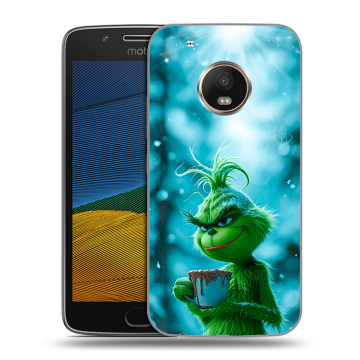 Силиконовый чехол на Lenovo Moto G5 с принтом Новый год гринч