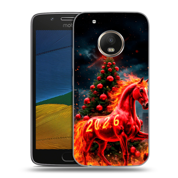 Силиконовый чехол на Lenovo Moto G5 с принтом Новый год