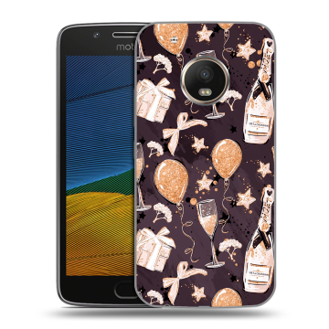 Силиконовый чехол на Lenovo Moto G5 с принтом Новый год