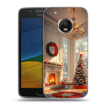 Силиконовый чехол на Lenovo Moto G5 с принтом Новый год