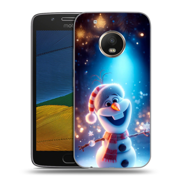 Силиконовый чехол на Lenovo Moto G5 с принтом Новый год