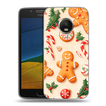 Силиконовый чехол на Lenovo Moto G5 с принтом Новый год