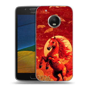 Силиконовый чехол на Lenovo Moto G5 с принтом Новый год