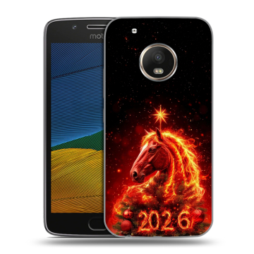 Силиконовый чехол на Lenovo Moto G5 с принтом Новый год