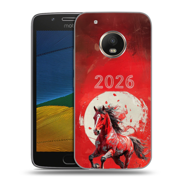 Силиконовый чехол на Lenovo Moto G5 с принтом Новый год