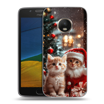 Силиконовый чехол на Lenovo Moto G5 с принтом Новый год