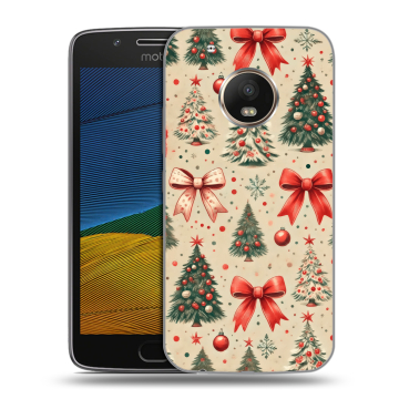 Силиконовый чехол на Lenovo Moto G5 с принтом Новый год