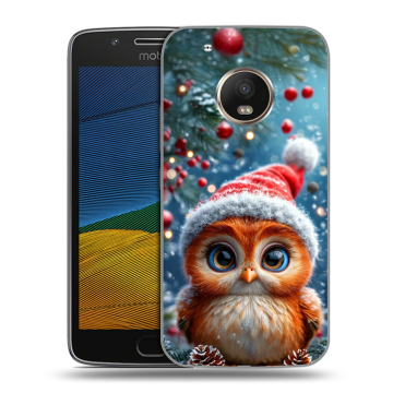Силиконовый чехол на Lenovo Moto G5 с принтом Новый год
