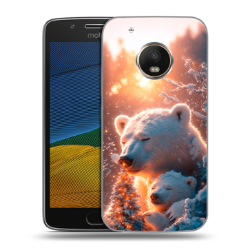 Силиконовый чехол на Lenovo Moto G5 с принтом Новый год