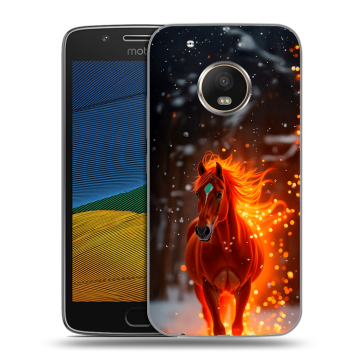 Силиконовый чехол на Lenovo Moto G5 с принтом Новый год