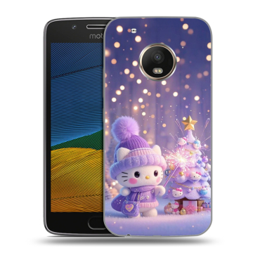 Силиконовый чехол на Lenovo Moto G5 с принтом Новый год